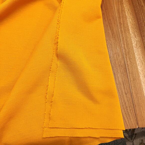 Vintage Fabric 3 Yards Orange Yellow Poly Solid Stretch Heavyweight 68 in width - Picture 2 of 7